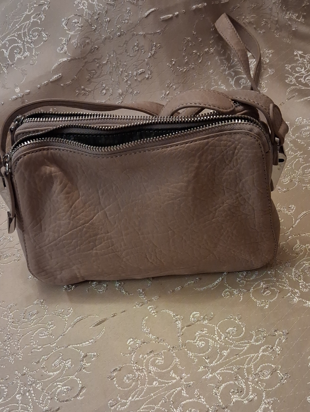 Vince Camuto Women's Taupe Leather Crossbody Bag - Minimalist Everyday Carry